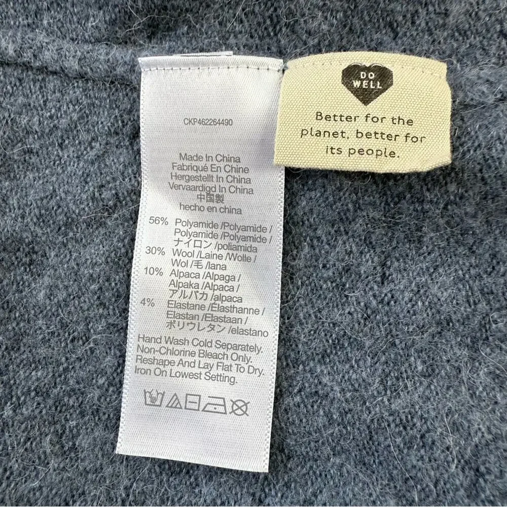 MADEWELL Cardigan Sweater Blue Wool Alpaca Blend   Oversized Women’s Sz S
